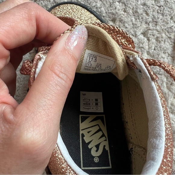 Vans: Old Skool Party Glitter Black/Gold Low Profile Lace Up Sneakers Size 11.5 - Picture 9 of 10